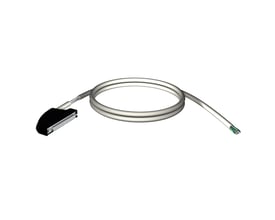 Schneider Electric BMXFCW501S skærmet kabel på 5 meter med FCN T/20 konnektor og otte farvede løse ender.