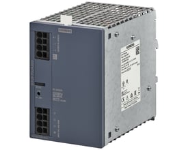 Siemens SITOP PSU4200 stabiliseret strømforsyning i grå og metal, med tydelige mærkater for input og output.