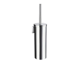 Smedbo House toiletbørste i poleret krom, med beholder og børste, måler 390mm i højden og 110mm i dybden.