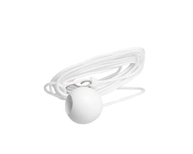 Legrand udskiftningssnor på 1,5 meter med hvid kugle og krog til snoretræk. Snor er løst viklet på hvid baggrund.