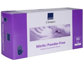 ABENA Nitrile Classic pudderfri engangshandsker i lilla æske, størrelse XS 5-6, 150 stk.