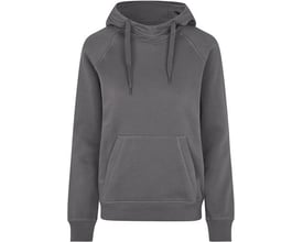 ID Identity damehættesweatshirt i silver grey, størrelse XL, med kængurulomme og justerbar hætte.