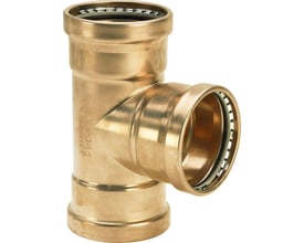 Viega Seapress T-stykke 76,1x54x76,1 mm i CuNi10Fe1,6Mn-legering med preskobling, perfekt til marine miljøer.