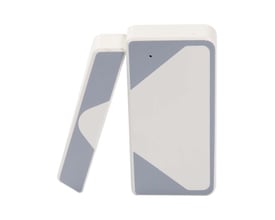 V-TAC Vt-5177 WiFi dørsensor i hvid ABS, bestående af to dele, monteret usynligt på dørkarm.