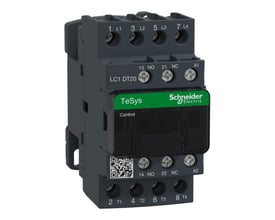 Schneider Electric TeSys D kontaktor, 20A AC1, 4P+1NO+1NC, 24V AC, vist fra siden for at vise terminaler.