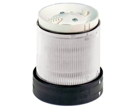 Schneider Electric Xenon lysenhed XVB fast, 70mm klar, 24V AC/DC, med indvendig tilslutning og sort monteringsfod.