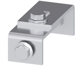 Siemens brostang 3KC9 1P 630A i metal, vist med en bolt og skive monteret på en flad overflade.