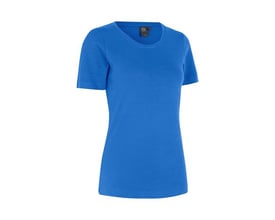 ID Identity dames T-shirt i azurblå XL, kortærmet med let figursyet pasform i blød antipilling interlock kvalitet.