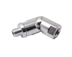 Svirvel med 1/2" gevind i blankt metal, designet til at forhindre trykluftslanger i at sno sig.