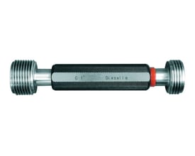 Diesella rørgevind tolerancedorn 1 1/2" G ISO/DIN 228 (GO/NOGO) med sort håndtag og rød ring.