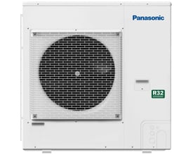 Panasonic luft/luft split udedel U-100PZH4E8, 10,0 kW, frontbillede med et stort ventilationsgitter og R32 kølemiddel mærkat.