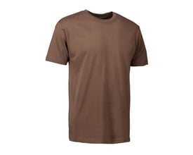 ID Identity T-TIME® T-shirt i mocca farve med rund halsudskæring, vist på hvid baggrund.