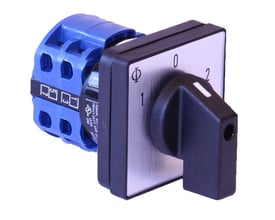 Kraus & Naimer 2-polet omskifter, 20A, med 1-0-2 funktion og 4 huls frontmontage, model CA10 A211-600 E.