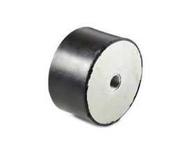 Cylindrisk vibrationsdæmper type C med M8 indvendigt gevind og 30mm højde.