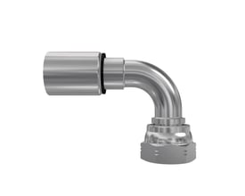 Parker 1B248 hydraulikfitting i stål med 90° indstik, 3/8" BSP-omløber og tilslutning til 3/8" slange.