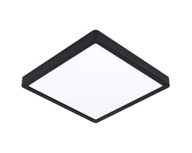 EGLO CONNECT Fueva-Z sort kvadratisk loftlampe i aluminium med mat finish, 28,5x28,5 cm og IP44.