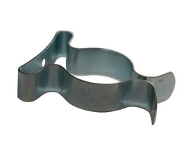 Maskinfabrikken Universal fjederklemme uden bagplade til 19mm rør, fremstillet af galvaniseret metal.