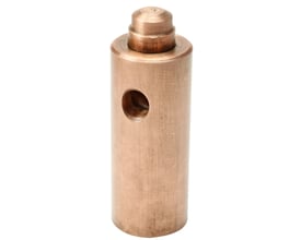 Elit HL58-25 topklemme i kobber til 5/8" jordspyd, med rundt sidehul og hævet gevindtop.