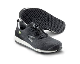 Cofra Shark 7550 let sikkerhedssko i sort, med BOA®-lukning, S3, str. 42 og en hvid mellemsål.