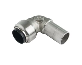 Roth vinkelstykke MF/NP til indstik, 28mm. Fremstillet af blankt rustfrit stål AISI 316.