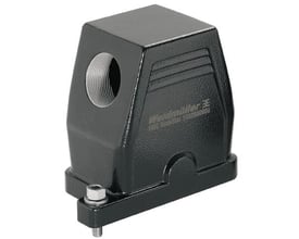 Weidmüller stikhus HDC IP68 06B TSS i sort aluminium med M20 forskruning og synlig skruefiksering.