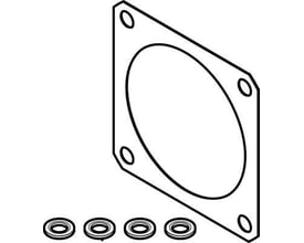 Festo tætningssæt EADS-F-60R størrelse 60, vist med monteringsplade og fire separate pakninger i en skitseagtig illustration.