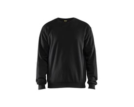 Blåkläder Workwear sweatshirt i sort, størrelse XXL, fremstillet af 60% bomuld og 40% polyester med fleece inderside.