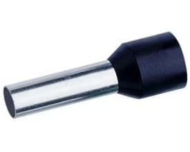 Klauke isoleret terminalrør, sort (TE farvekode), 1,5 mm² lederdimension og 8,0 mm metalrørslængde, med en samlet længde på 13,5 mm.
