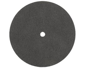 Tyrolit presset kompaktskive i mørkegråt vlies, rund med centerhul, set forfra; 152 x 6 x 12,7 mm, 6 A, med.
