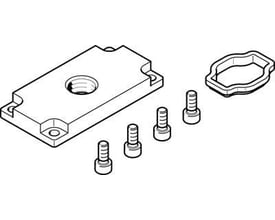 Festo trykforsyningsplade VABF-P5-P3A3-G38 i aluminium med NBR O-ring, inklusiv tre skruer og en tætningsring.