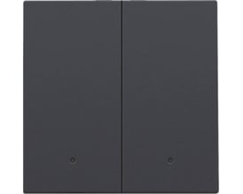 Niko tangent til smart 2-tryk afbryder i antracit med integreret linse, viser det minimalistiske design.