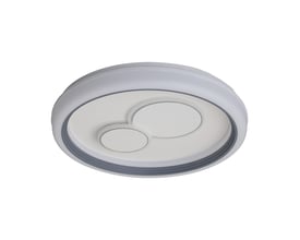 Hvid og grå V-TAC LED-loftslampe med rund form, to cirkulære lysfelter, dæmpning og 3-i-1 CCT.