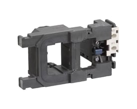 Schneider Electric TeSys F spole LX4FH, 24VDC, monteringsdel i sort plast med mærkat A1 og A2.