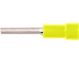 Elpress Iso stiftkabelsko A0514SR, gul, til 0,1-0,5mm² Cu-leder med fortinnet kobber og gul polyamid isolering.