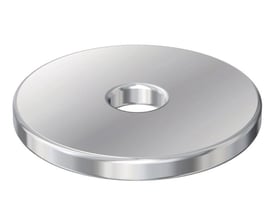 En enkelt galvaniseret Flamco underlagsskive SR M8, med en diameter på 40mm og en tykkelse på 3,5mm, vist på hvid baggrund.