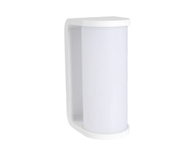 V-TAC Vt-9112cct LED væglampe i hvid PC-materiale med cylinderformet lyskilde og hvid baggrund.