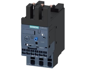 Siemens Sirius overbelastningsrelæ, 0,32-1,25A, størrelse S0, klasse 20, med fjederklemmer og manuel reset-funktion.