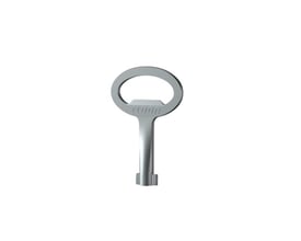 nVent HOFFMAN nøgle LSK503 til 3mm dobbelt bit lås, viser logo og metaldesign på hvid baggrund.