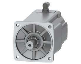Siemens Simotics S-1FK2 CT servomotor med M0=40 Nm og en cylindrisk aksel D38x80 mm, vist forfra med monteringsflange.