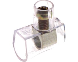 Enkelt samlemuffe 10 Q til 10mm² ledninger, lavet af transparent, halogenfri polyamid med krydskærv skrue.