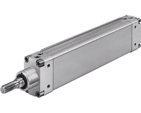 Festo DZH-40-160-PPV-A flad cylinder i aluminium med udvendig gevindstang synlig til venstre.