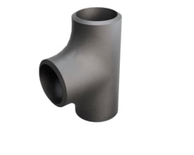 Tee P235GH rørfitting i gråt stål, 48,3 x 4,0 mm, overholder DIN 2615/EN 10253-2.