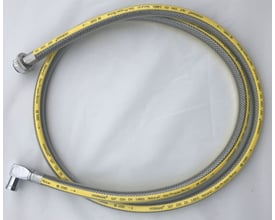 FH-Teknik gasslange på 2 meter med gule og grå markeringer samt CE-godkendelse.