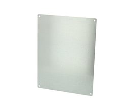 Fibox montageplade i stål med målene 450x350x1,5 mm og forzinket overflade.