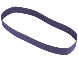 Tyrolit lærredsbånd, 75x2000 mm, korn 80, med keramisk aluminiumoxid i lilla farve, vist som en lukket ring.