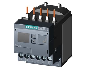 Siemens overvågningsrelæ 3RR22, Sirius serien, med digital display og justeringsknapper, til 24 VUC.