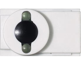 Osram HF DALI EASY IR-sensor, infrarød modtager med hvidt hus, rund front og sort felt mellem to grønne linser.