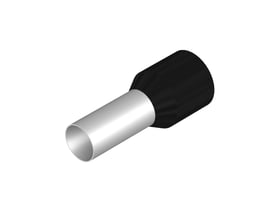 Weidmüller terminalrør i sort med en konisk kabelindgang af polypropylen, egnet til 25mm² ledere.