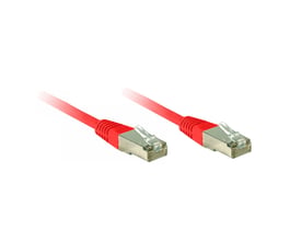 Schneider Electric PACDrive Pacnet patchkabel på 20 meter i rød farve, med metalkonnektorer.