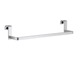 HeFe håndklædeholder til dørhængning, 300 mm bred, lavet af blank krom med et minimalistisk design.